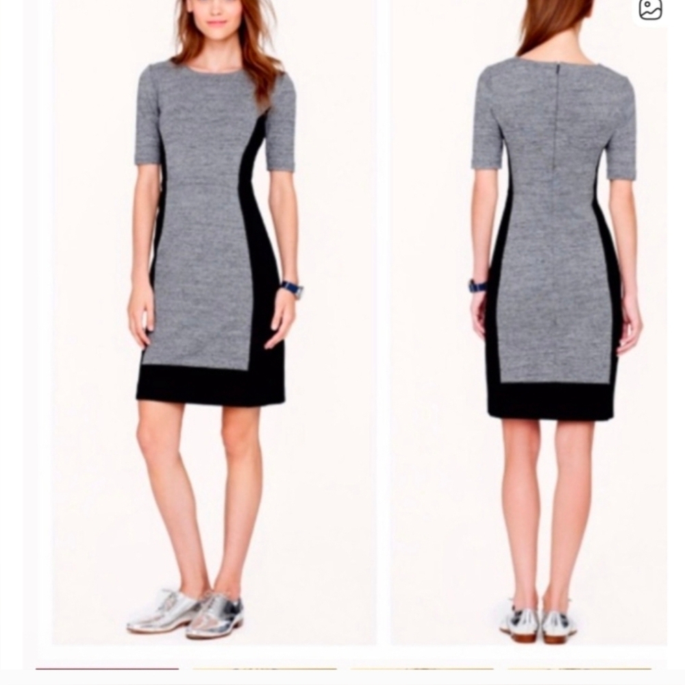 J.CREW Factory A9687 Women's Colorblock Paneled Stretch Workwear Dress Size 8